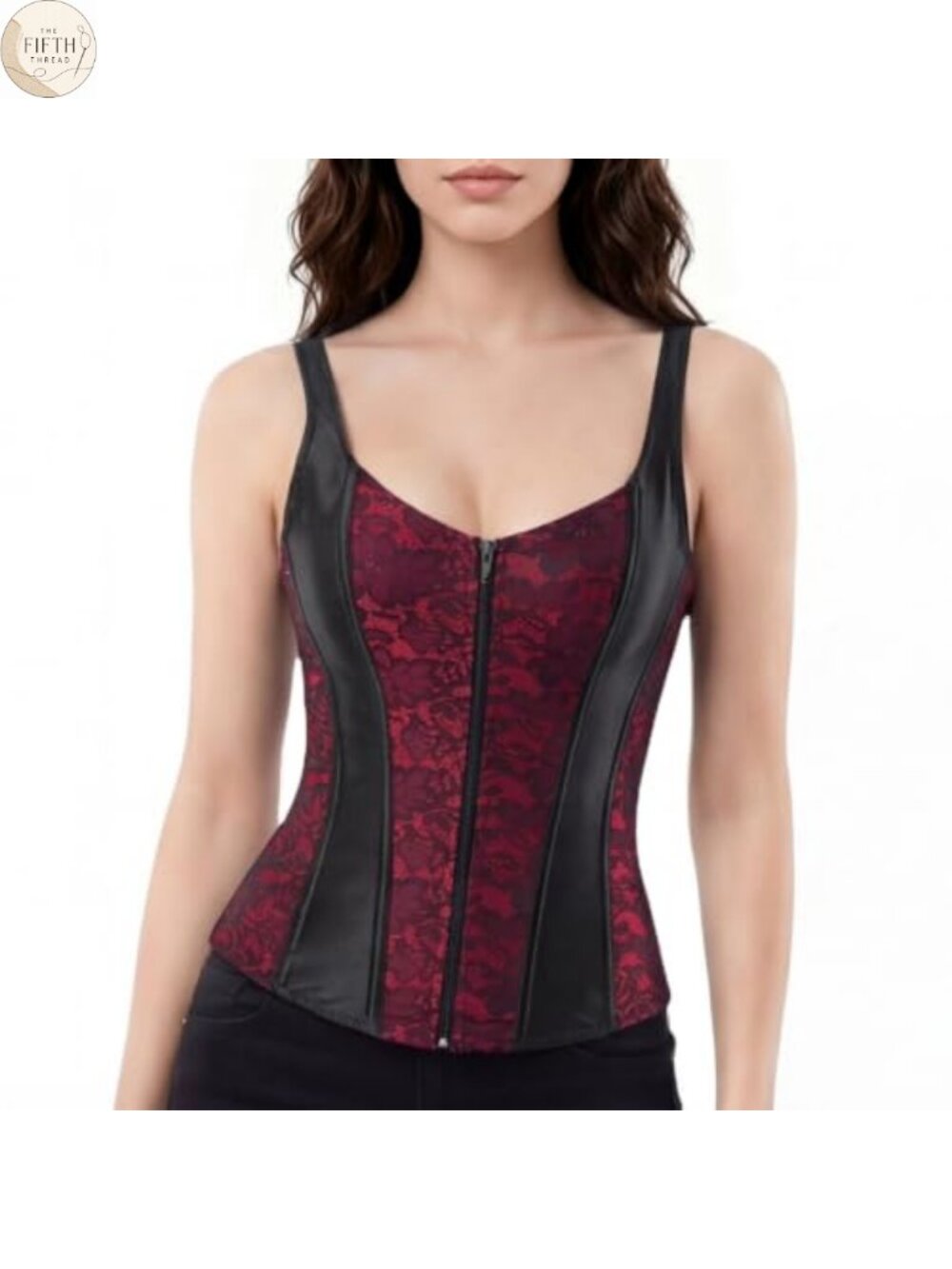 Gothic Corset Pirate Costume Satin Bustier Lace Up Waist Training